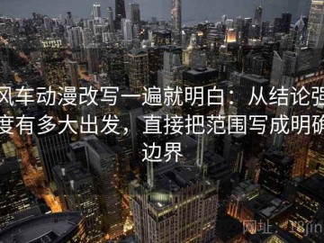 风车动漫改写一遍就明白：从结论强度有多大出发，直接把范围写成明确边界